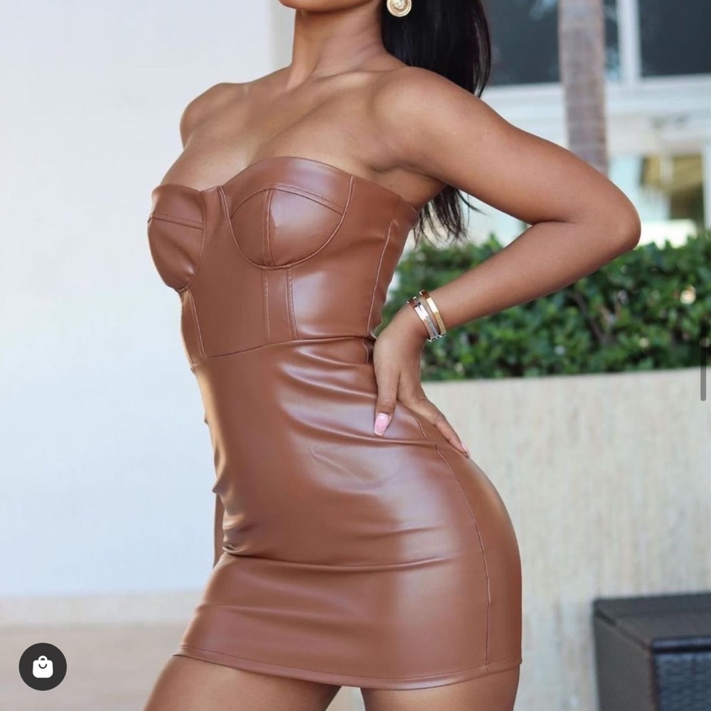 Brown mini dress